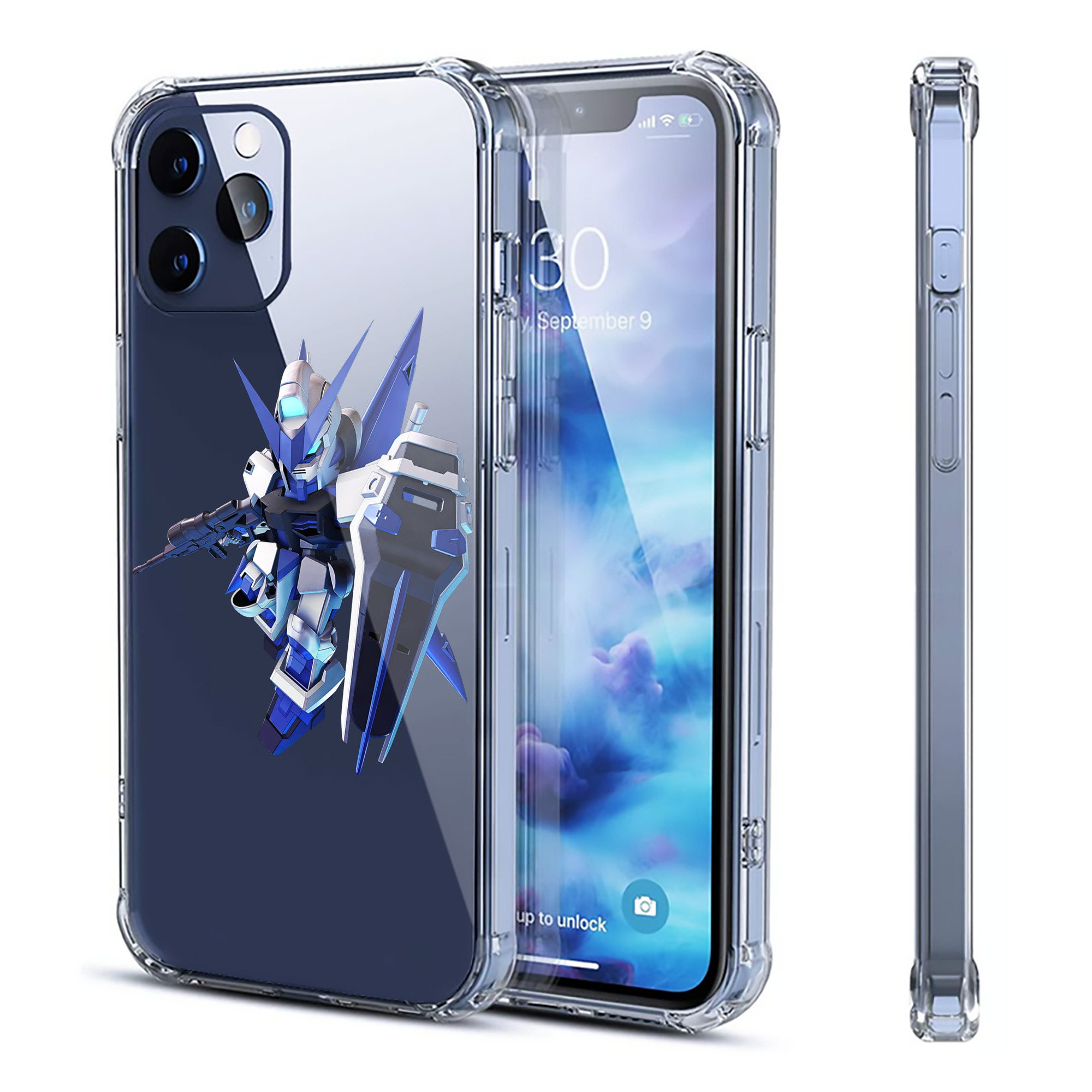 （画像用） 機動戦士ガンダム Mobile Suit Gundam 【iPhone 12シリーズ対応】透明スマホケース（クリアソフトケース）